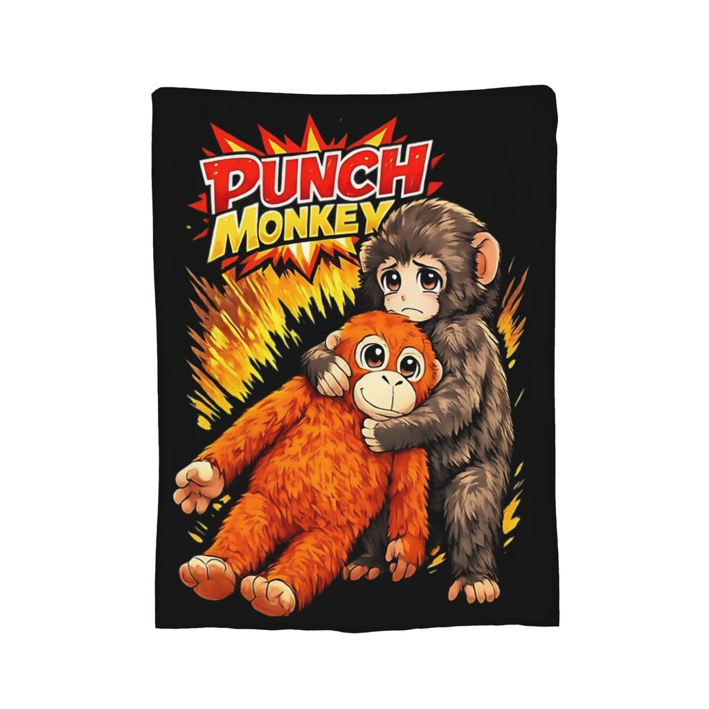 Ultimately I Have to Be Brave Lonely Punch Monkey Fleece Throw Blanket  Blankets for Home Travel Super Soft Plush Thin Quilt,