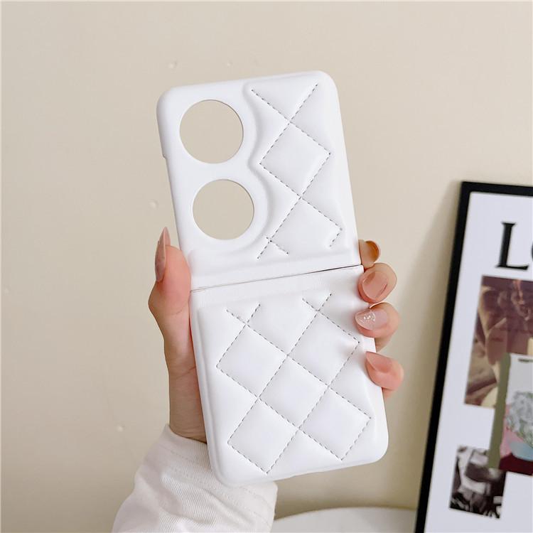 Applicable to Huawei P50 Pocket rhombus leather case, mobile phone case up and down folding screen PU hard case protective case, Japan and South Korea