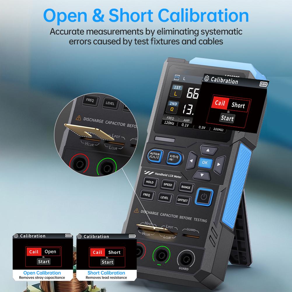 LC1020E LCR Meter Resistance Tester Handheld Tool Digital Bridge Tester Portable High-Precision Intelligent Component Recognitio