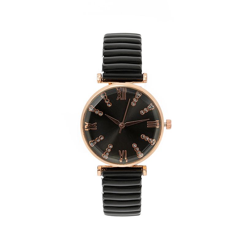 Women's Watch Fashion Alloy Strap Rhinestone Stretch Band Quartz Wristwatches Roman Numerals Decorate Jewelry relógio feminino