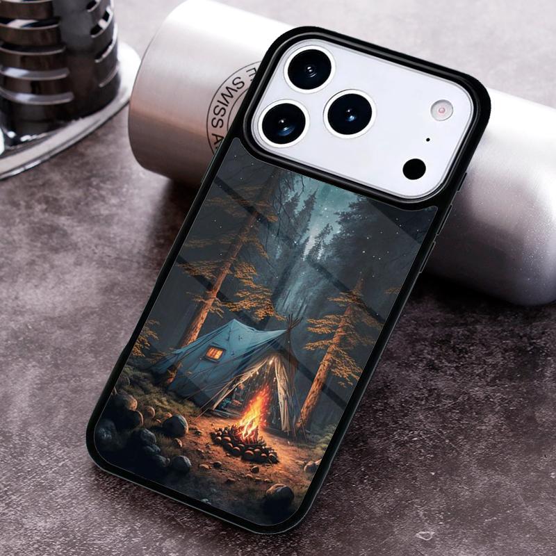 Nature Camping Art Phone Case for iPhone 17 16 15 Pro Max Air 14 13 12 11 Plus Shockproof Capa Cover
