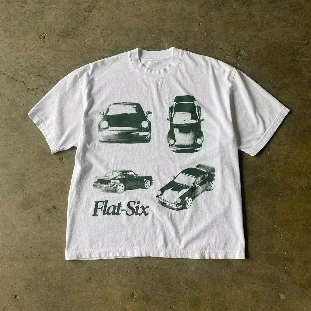 Womens(Unisex) Graphic T Shirt S-4XL White Cotton Y2K Fruit Cherry Car Tee Top S