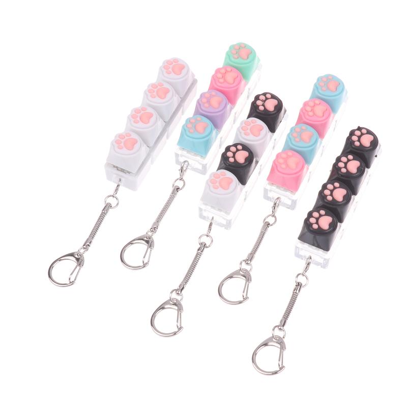 Silicone Cat Paw Keychain Stress Relief Toy For Keyboard Lovers Portable Keyring Gifts