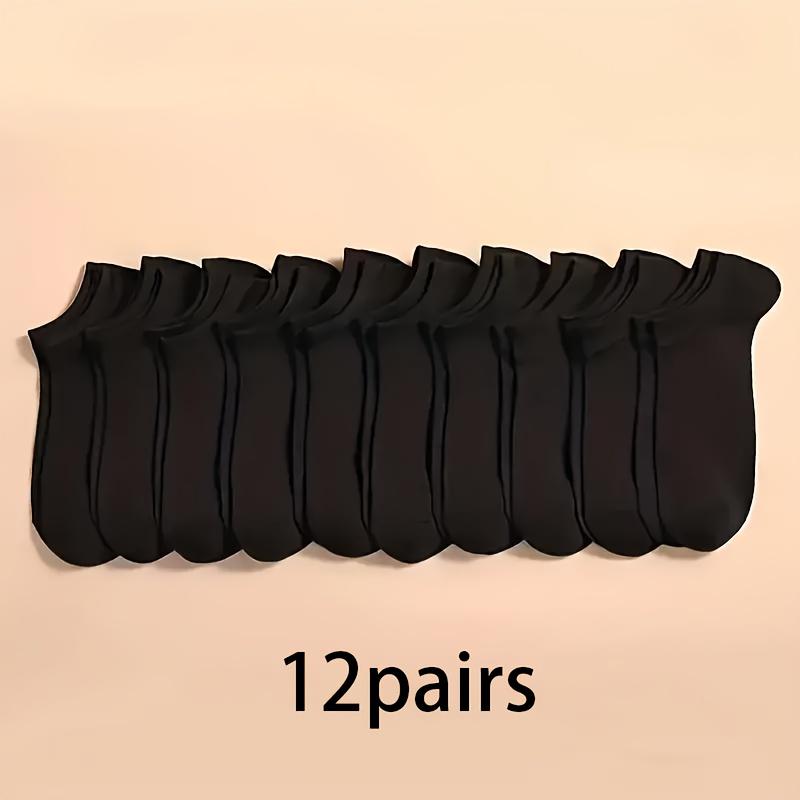 5/16/12 Pairs Of Unisex Solid Color Low-cut Socks, Comfy Breathable Soft Sweat Absorbent Socks For Daily And Outdoor Wearing