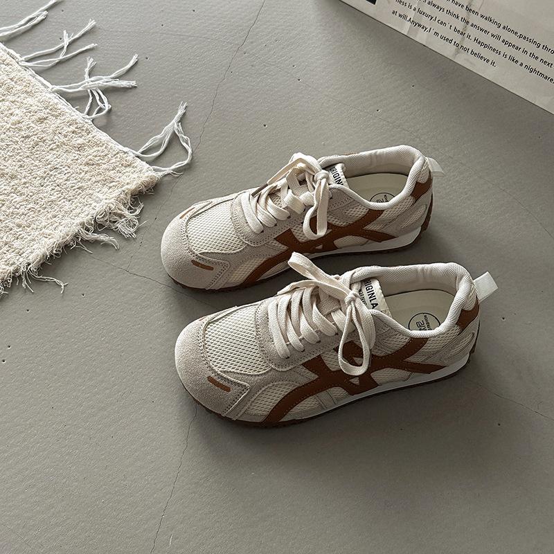 

Модные дышащие кроссовки с круглым носком и толстой подошвой для повседневной моральной подготовки, женские, весна-лето, ретро-расцветки, на шнуровке, сетчатые, легкие, Forrest 40