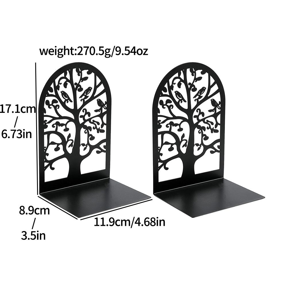 2pcs Bird Group Bookends Tree Of Life Bookends Metal Heavy Duty Desktop Home Office Supplies Storage Books Gift For Book Lovers