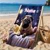 Custom Name Bulldog Comfortably Beach Towel Microfiber Beach Towel, Lightweight and Quick-Dry, for Summer Travel, Swimming Pool Gift