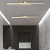 Modern LED Ceiling Light Black Gold 60/80cm Line Lamps For Living Room Entryway Bedroom Hallway Hotel HomeLighting Fixtures
