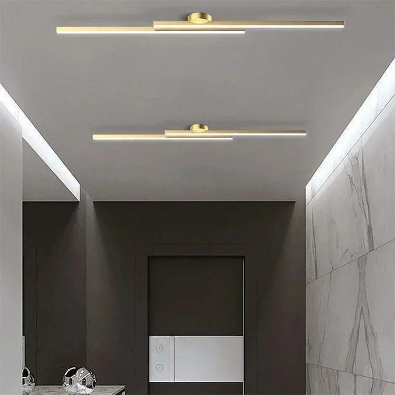 Modern LED Ceiling Light Black Gold 60/80cm Line Lamps For Living Room Entryway Bedroom Hallway Hotel HomeLighting Fixtures