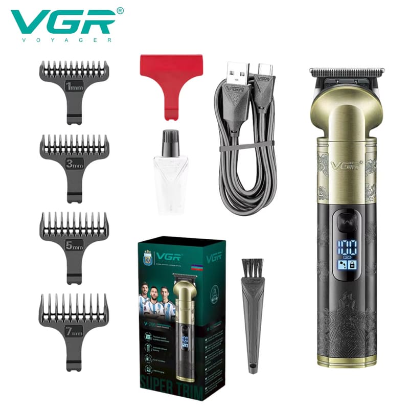 

2026 VGR V-296 Professional Retro New Hair Clipper with LCD Digital Display Metal Body Engraving Men s Special Electric Hair Clipper Beard Trimming