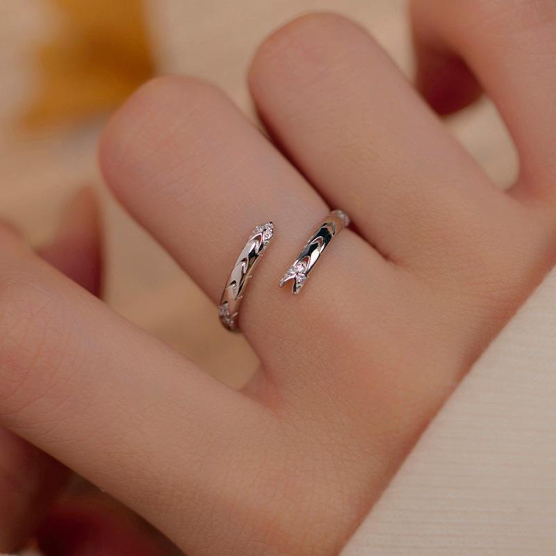 Banyan Tree S925 Silver Snake Open Ring, Women's Second-hand Luxury Diamond Stacking Index Finger Ring 2024