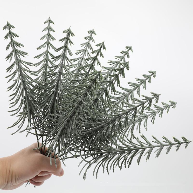 

6/36 шт. Рождественская снежная ветка сосны, искусственные сосновые иголки, поддельные растения, рождественская елка, гирлянда, украшение своими руками для дома, новогодние подарки, декор 6PCS