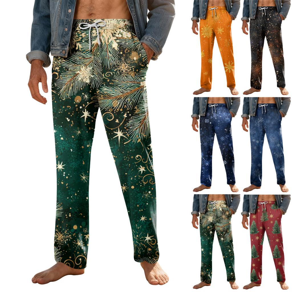 Men's Home Soft Pajama Pants Drawstring With Pockets Casual Sports Pants