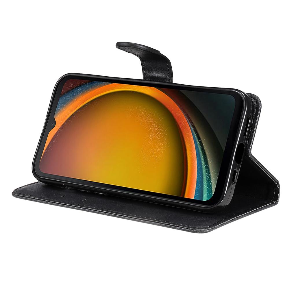 For Samsung Galaxy Xcover7 Case Solid Color Leather Mobile Cover Wallet Stand with Strap
