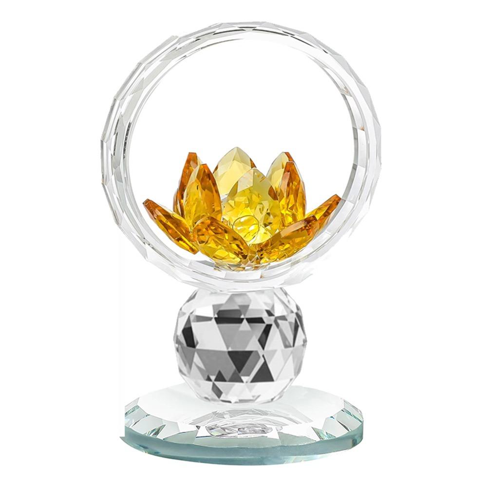 Reflection Effect Lotus Flower Figurine Stable Base Clear Lotus Flower Collectible  Home Decor