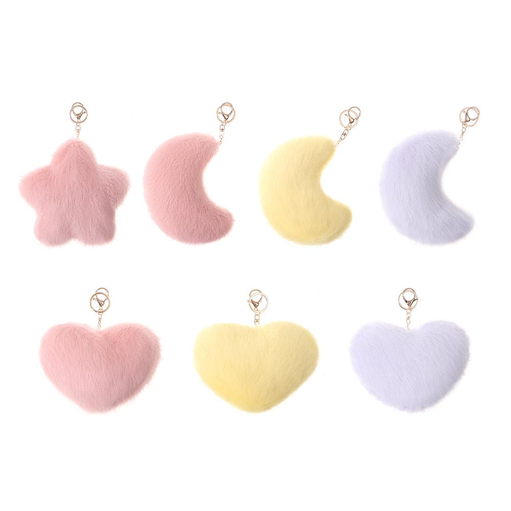 Pink Color Soft Pillow Moon Pattern Star Keychain New Stuffed Pillow  for Birthday