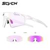 SCVCN Photochromic Hiking Eyewear Fashion Rimless Cycling Glasss Sports Running Sunglasses for Men Goggles Mtb Bicycle 1 Lens