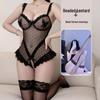 Butterfly Lace See-Through Bodysuit: Open Crotch Lingerie for Women – Flirty & Adjustable