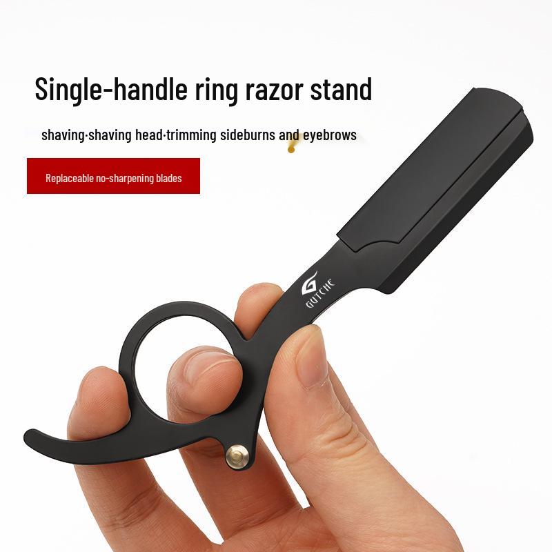 

Винтажная парикмахерская бритва из нержавеющей стали со сменными лезвиями для бритья и парикмахерского дела