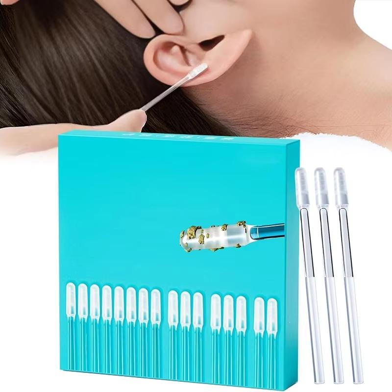 24Pcs Sticky Ear Swabs Ear Wax Removal Tool Ear Cleaner Earwax Remover for Olders Adult Kid Not Hurt Ear Digging Spoon