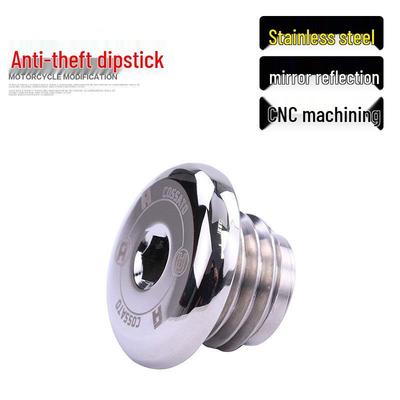 Stainless Steel Anti-Theft Oil Dipstick Cap for CFMOTO 450SR Motorcycle Modification