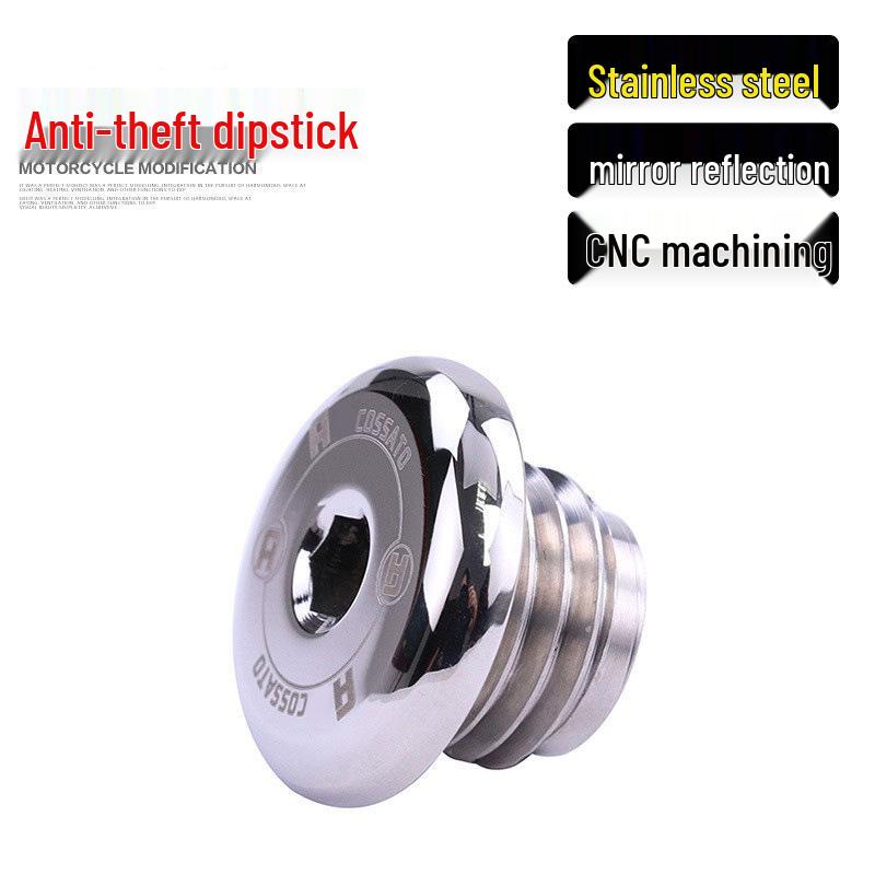 Stainless Steel Anti-Theft Oil Dipstick Cap for CFMOTO 450SR Motorcycle Modification