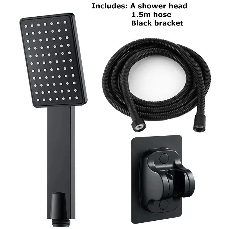 Square Shower Head With Enlarged Water Outlet Shower Bathroom Thickened Super Pressurized and Shatter-resistant Shower Head Set