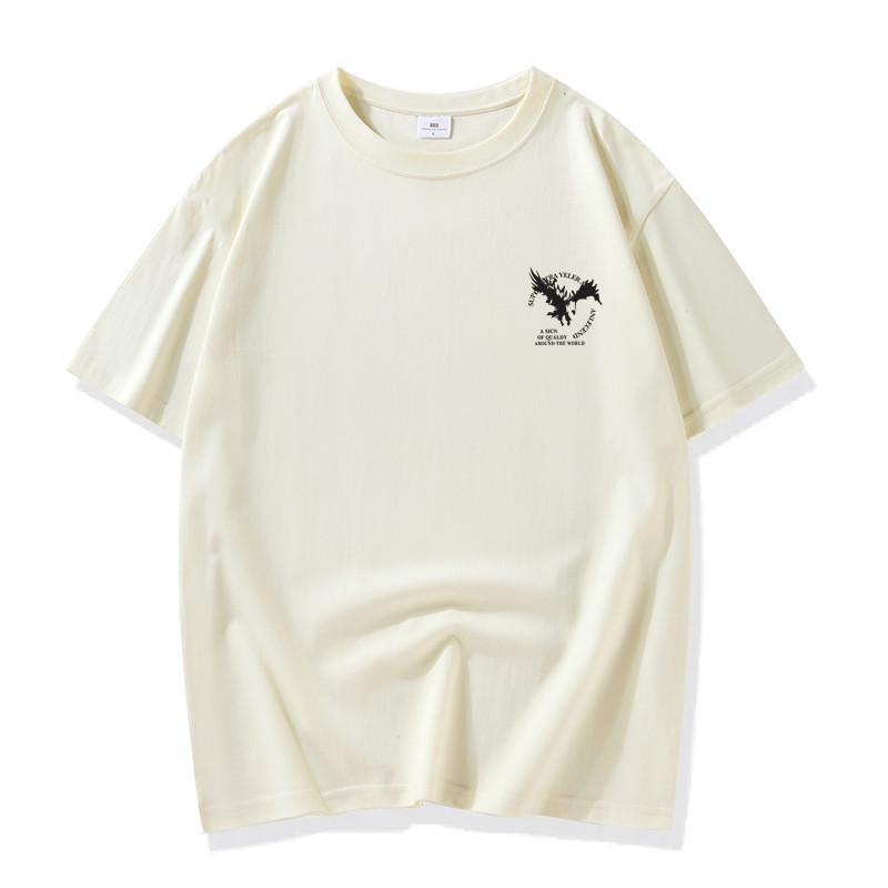 

Футболка унисекс из плотного хлопка с коротким рукавом, летняя, свободного кроя, модная, с круглым вырезом, идеально подходит для повседневной носки 4XL