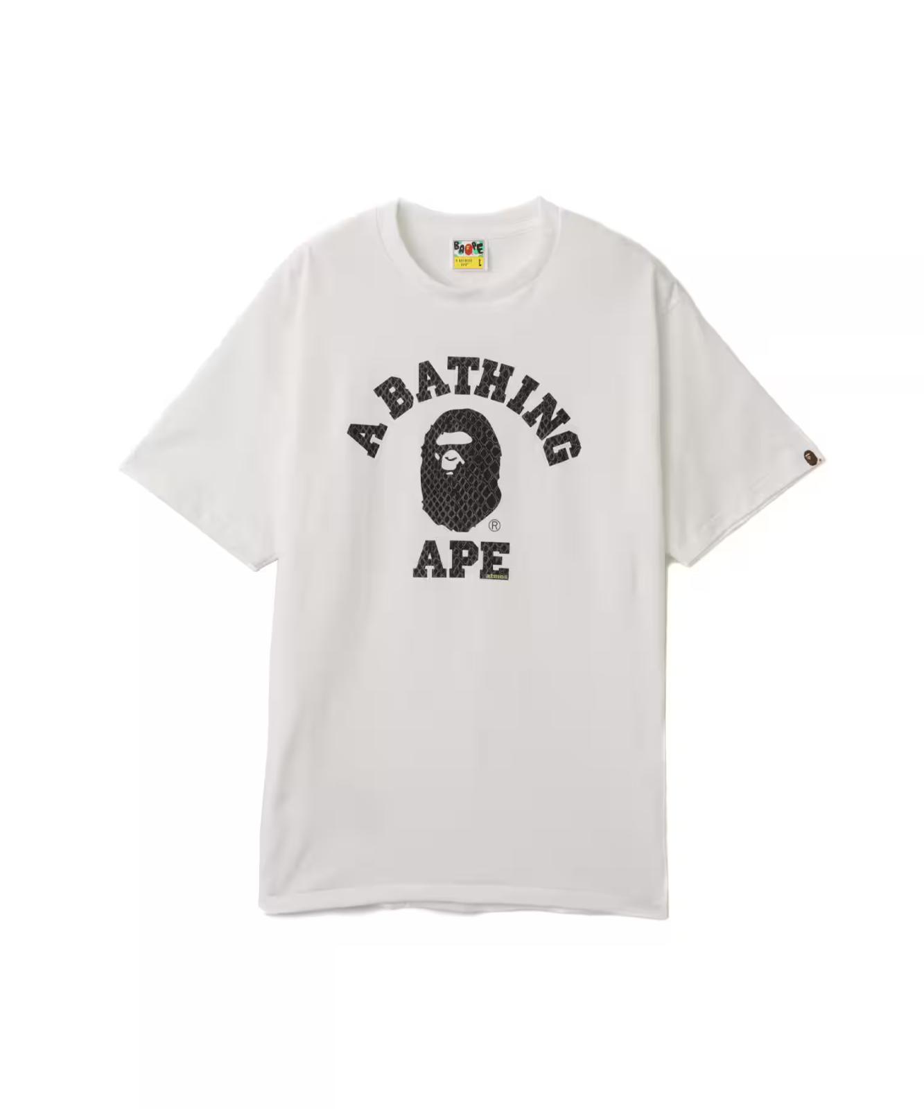 A BATHING APE atmos Bape A Bathing Ape G-Snk College Tee White M