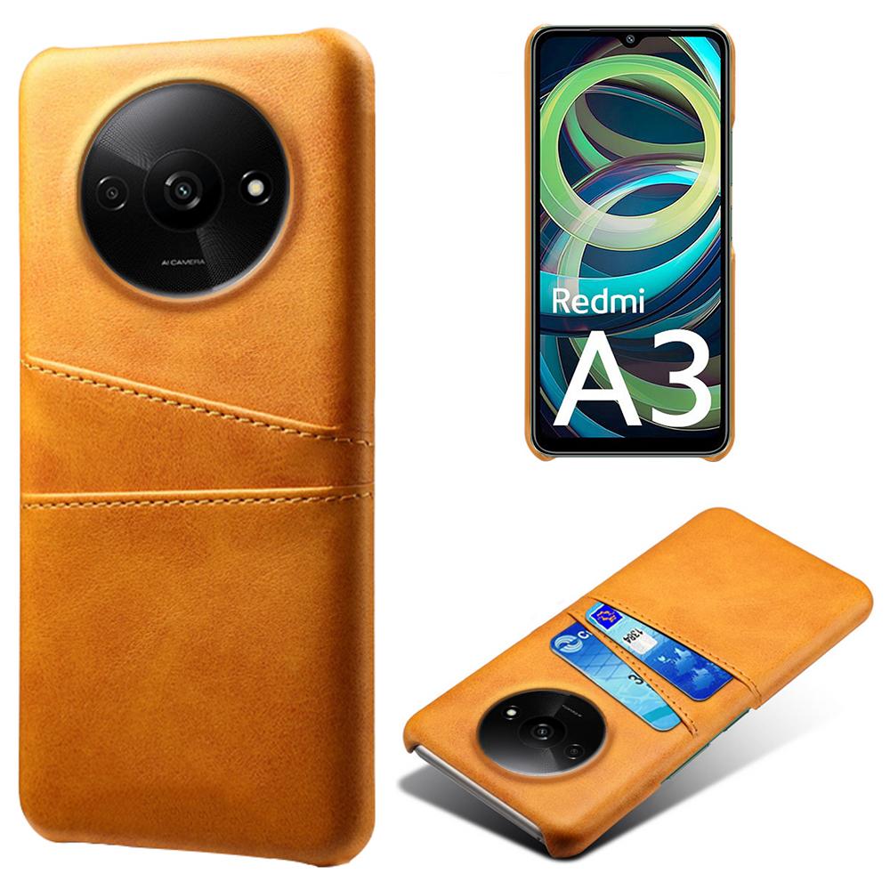 For Xiaomi Redmi A3 4G/Poco C61 4G Case Card Slots PU Leather Coated PC Hard Phone Cover