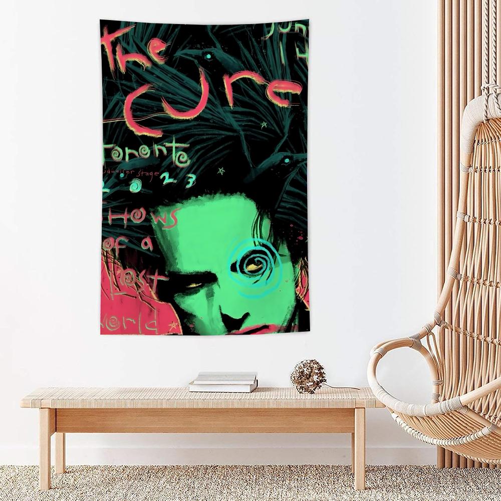 Music Rock Band THE CCURE Tapestry Microfiber Wall Hanging For Bedroom Living Room Decor Outdoor Festival Garden Bar Background