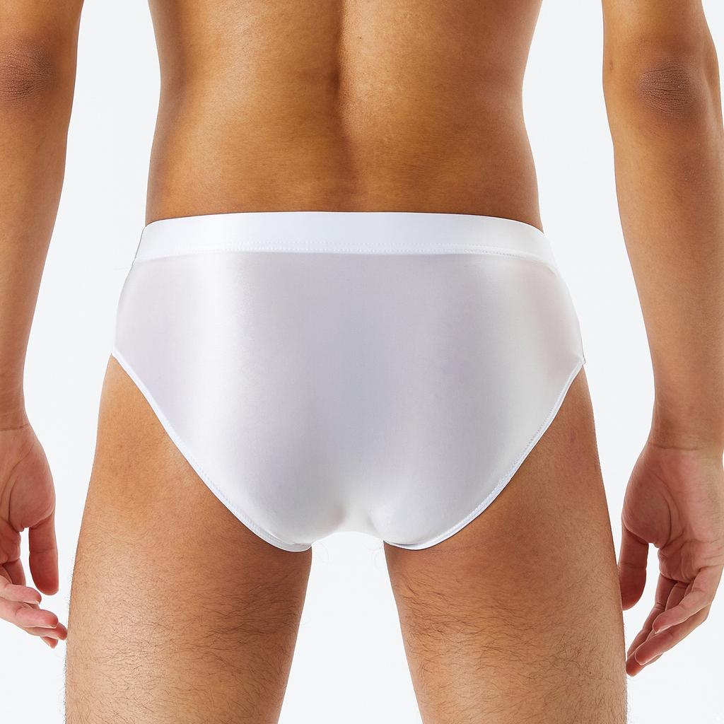 Pánské nízké kalhotky Lesklý hladký materiál Elastický pas Pohodlný střih Jednobarevné plavky