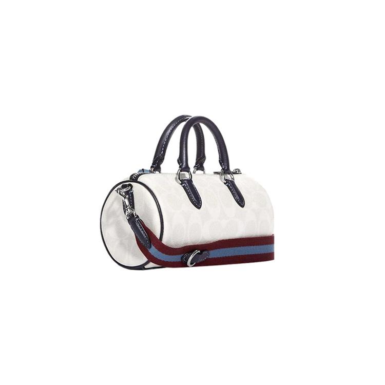 New COACH Lacey Artificial Leather Handbag, Shoulder Bag, Crossbody Bag Medium Size Women's Chalk White & Indigo CB874-SVUON