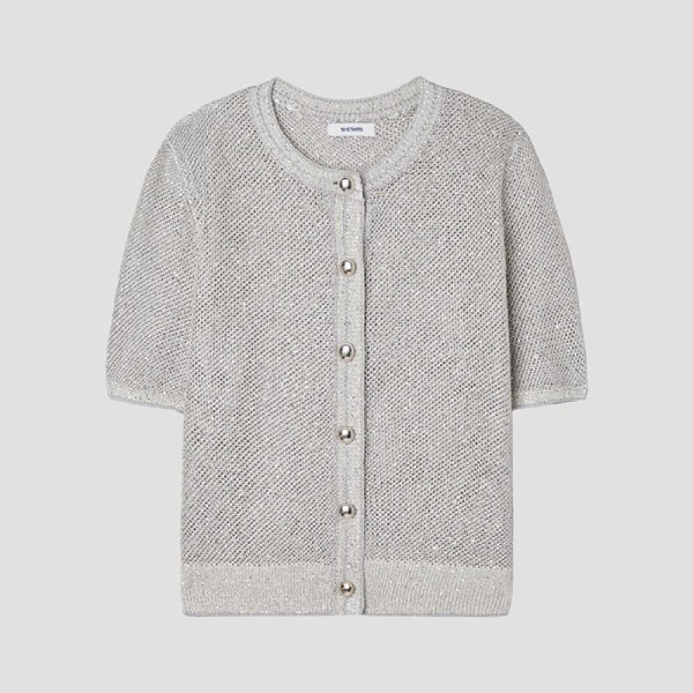 

[She S miSS] Metal Round Neck Cardigan SSkcdp22020 Cr creamy/55