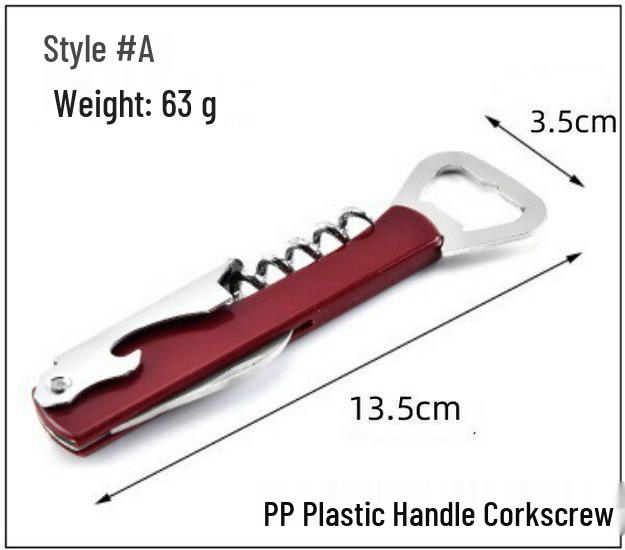 Red Wine Bottle Opener: Multi-functional Stainless Steel Corkscrew with Wooden Handle