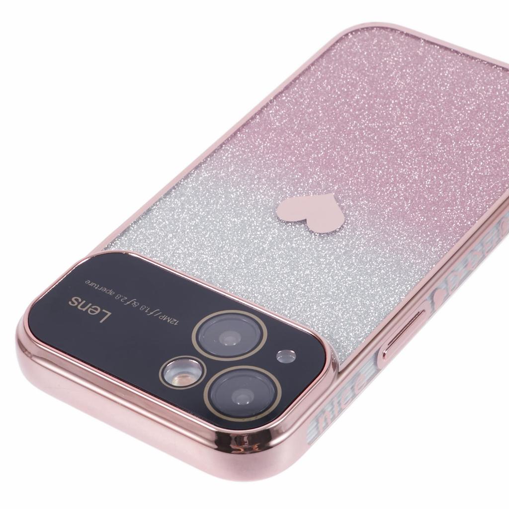 For iPhone 15 TPU Case Sparkly Glitter Electroplating Edge Phone Cover