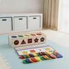 Educational Shape Sorting Box Geometric Shapes Wooden Sorter Finish Color Toy for