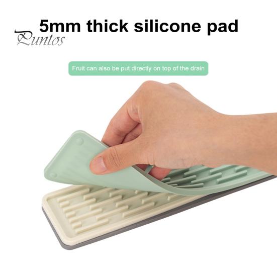 Narrow Long Silicone Non-slip Mat Heat-resistant Waterproof Drying Mat Multi-functional Kitchen Countertop Sink Rectangle Dishes Drainer Pad