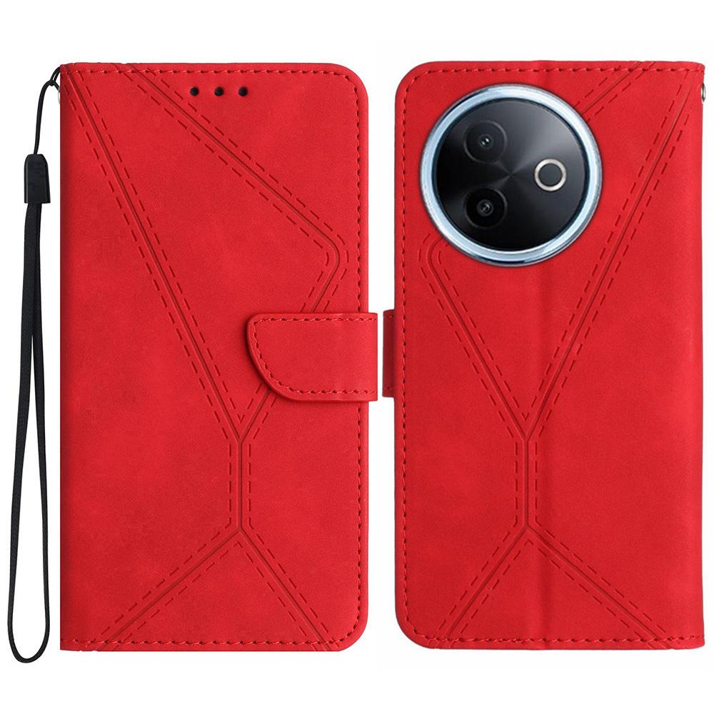 For Vivo Y39 5G Case Skin Touch Lines Imprinted PU Leather Flip Phone Cover