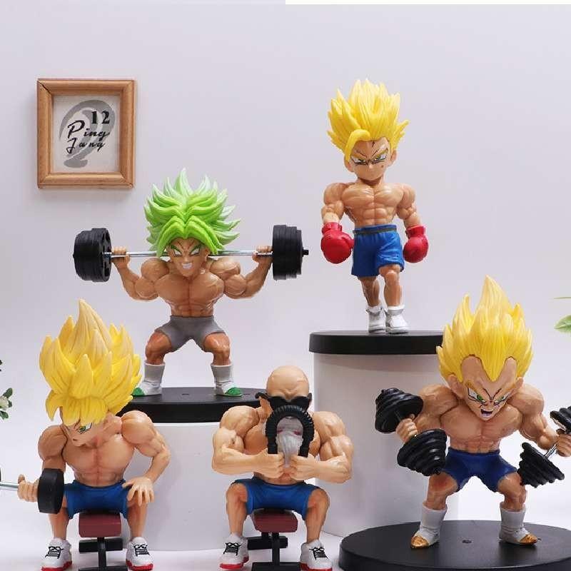 High Quality Dragon Ball Fitness Goku Muscle Strengthening Master Roshi Vegeta Model Ornament