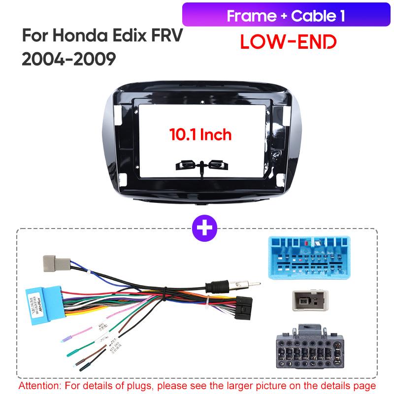 For Honda Edix FRV 2004-2009 10inch LHD/RHD UV Black Car Multimedia Radio Frame Fascia Panel Dashboard Mounting Bracket Adapter