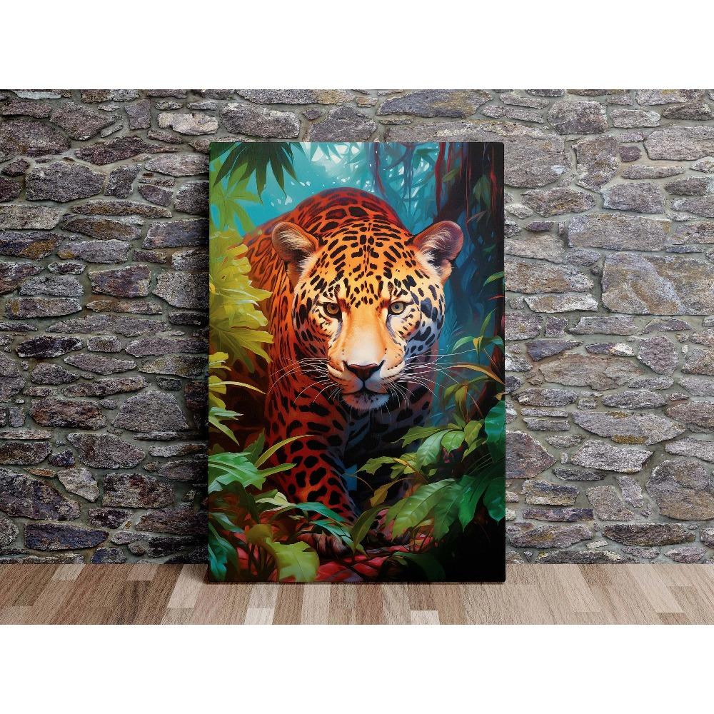 Natural Animal Wall Art Painting Forest Scenic Prowling Stag Tiger Cheetah Lion Elephant Wolf Canvas Print Livingroom Decor 21X30CMNo Framed
