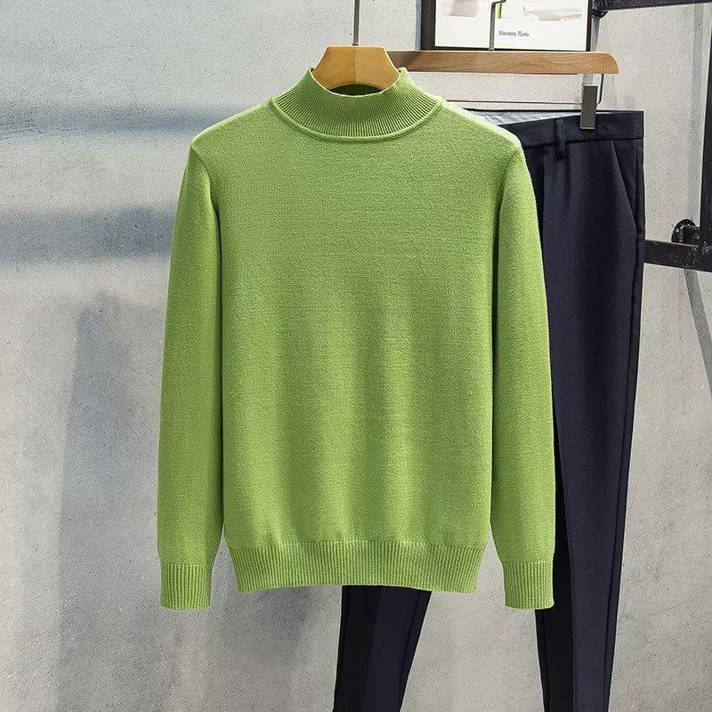 2022 Men's Slim Fit High Neck Wool Sweater - Autumn/Winter Casual Long Sleeve Base Layer