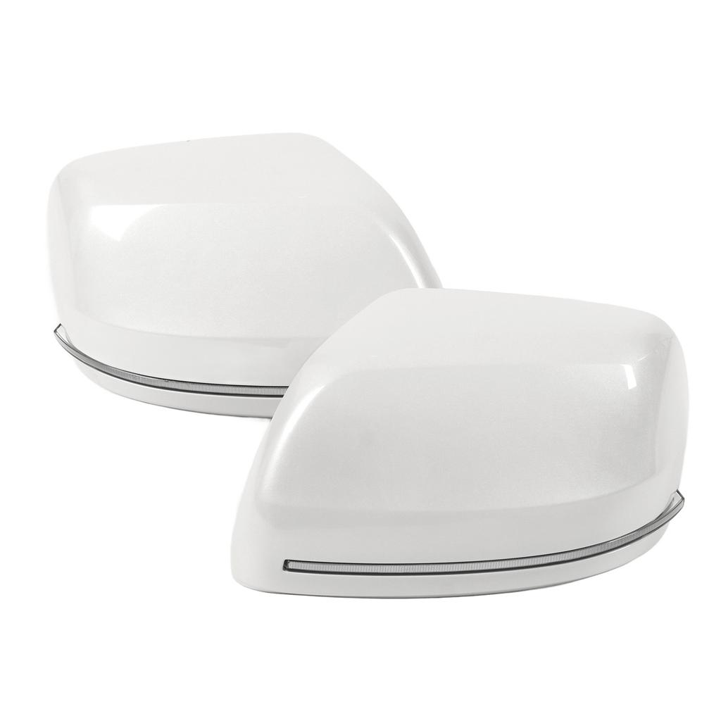 2PCS Car Rearview Mirror Cover with LED Turn Signal Light Replacement for Land Cruiser 200 LC200 FJ200 2016‑2019 White