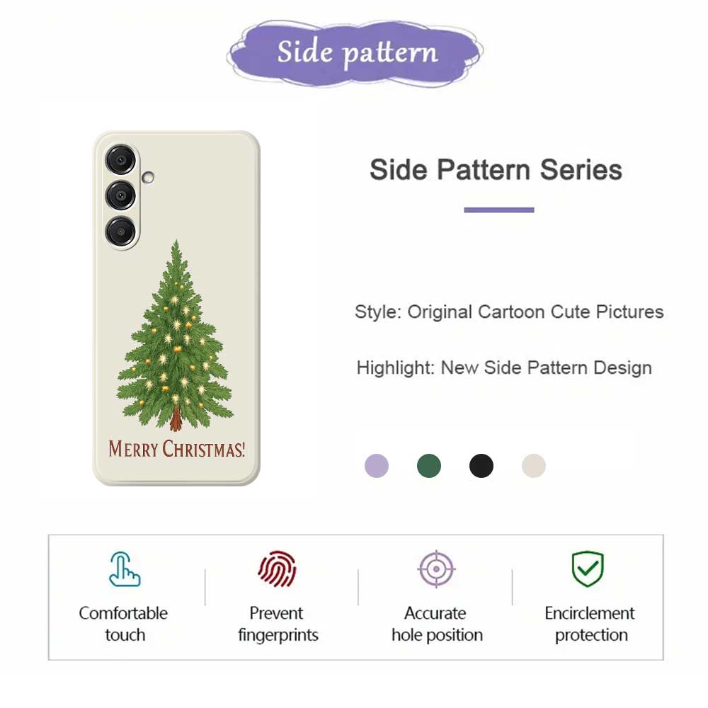 For Samsung Galaxy A16 5G/4G Case Christmas Tree Pattern Printing Straight Edge TPU Phone Back Cover