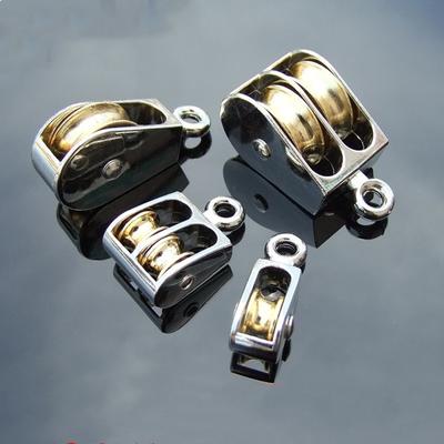 DIY Mini Metal Sheave Zinc Alloy Fixed Pulley Crown Block and Tackle Lifting Wheel Single/Double Pulley 36/52/75mm