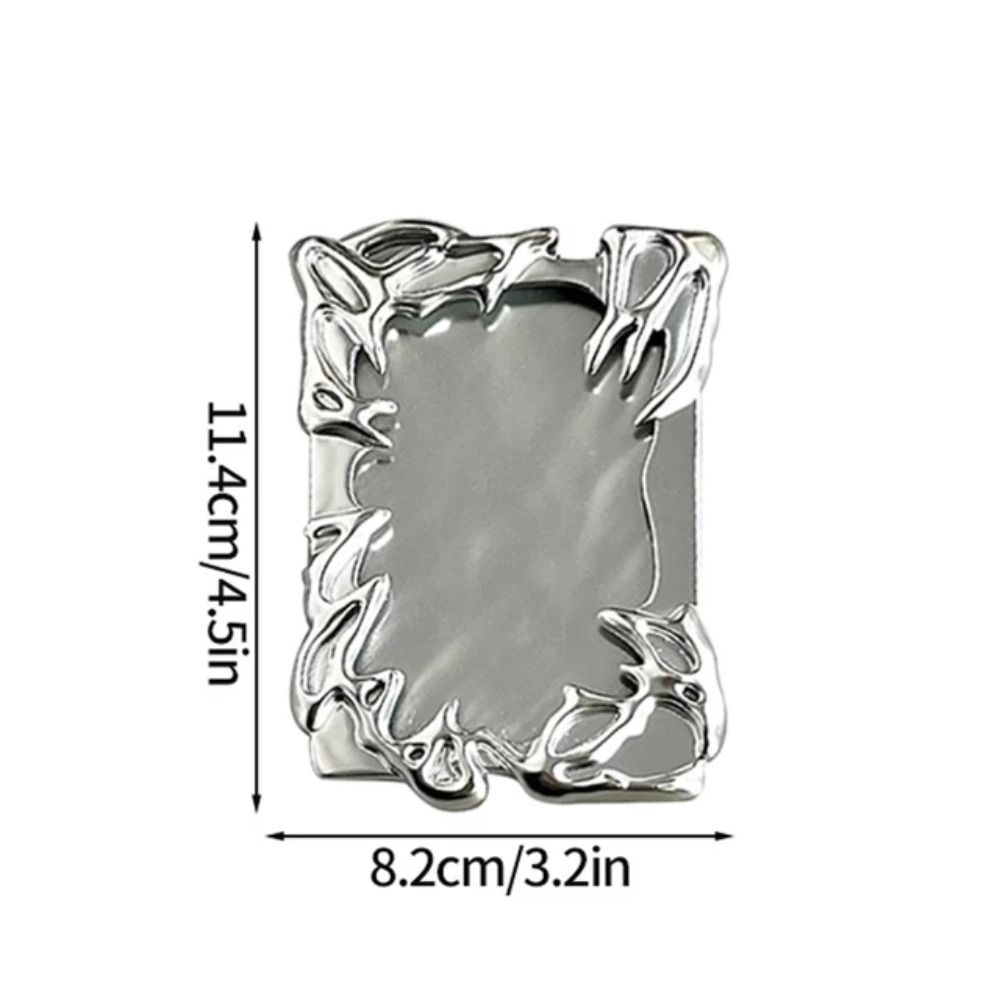 Metallic Style Photo Card Frame Electroplate Idol Photo Display Stand  Card Storage Case