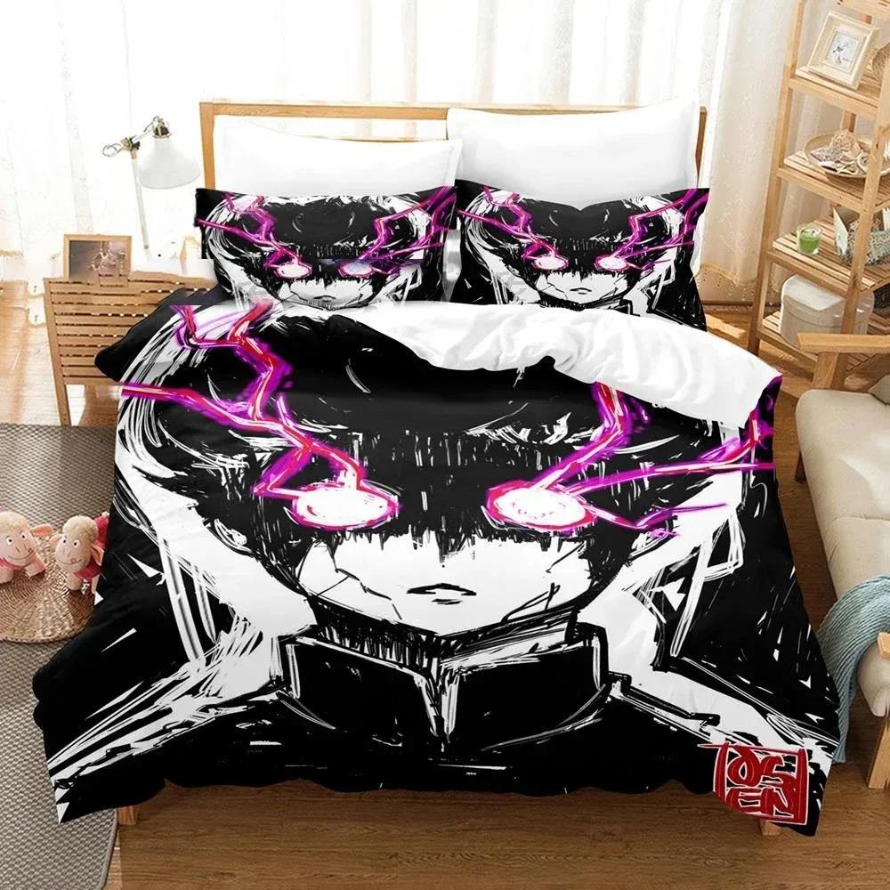 New 3D Printed Mob Psycho 100 Bedding Set Anime Kageyama Shigeo Duvet Cover Double Twin Full Queen King Adult Kids Quilt Cover