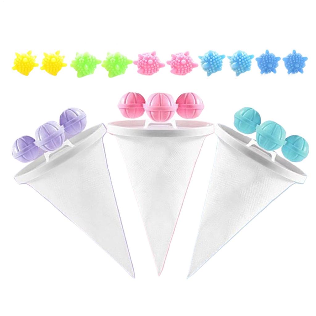3 Pieces Washer Lint Catcher Floating Reusable Remover Washing Machine Pet Hair Catcher for Home Shirt Household Daily Travel