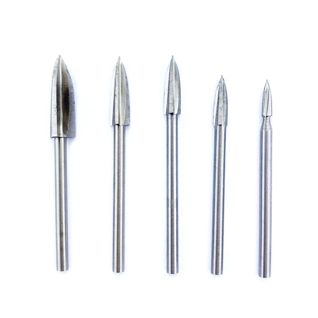 7Pcs Wood Carving Engraving Drill Accessories Bit Fitment For Rotary Tools 6mm Shank Woodworking Chisel Insert Cutter
